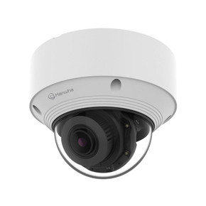 Hanwha Vision QNV-C9083R in/outdoor varifocal AI dome IR camera facing left