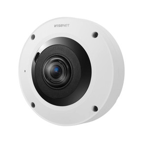 Hanwha Vision XNF-9013RV in/outdoor AI fisheye IR camera wall mounted left