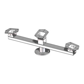 CCTV pole mount, swivel plate, triple camera, in-line