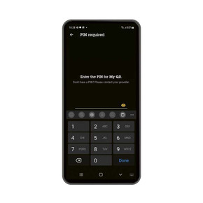 Axis mobile credential application (free) pin entry