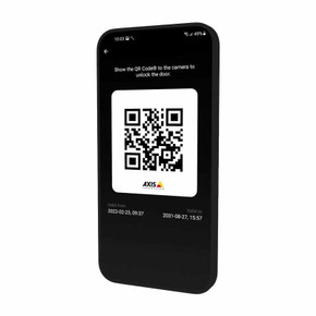 Axis mobile credential application showing QR code