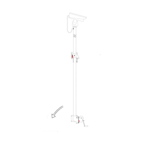 CCTV wall mounted column, tilt left/right, steel square, height 3m - 6m