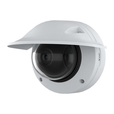Axis Q3628-VE wall mounted, side view, weather shield