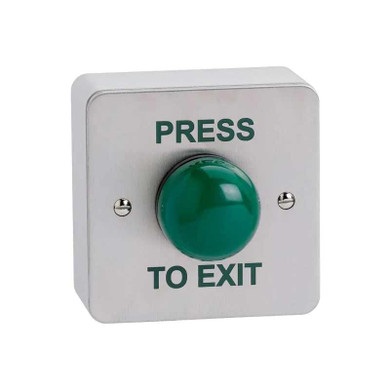 Dome stainless steel green exit button main image