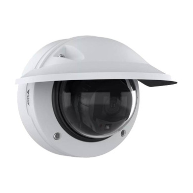 AXIS P3287-LVE outdoor varifocal dome camera with weathershield facing left