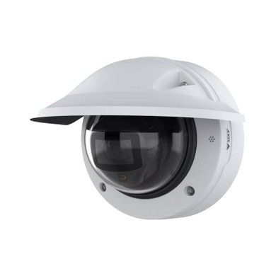 AXIS P3288-LVE outdoor varifocal dome camera with weathershield facing left