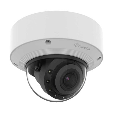 Hanwha Vision XNV-A8084R in/outdoor AI dome camera facing right