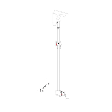 CCTV wall mounted column, tilt left/right, steel square, height 3m - 6m