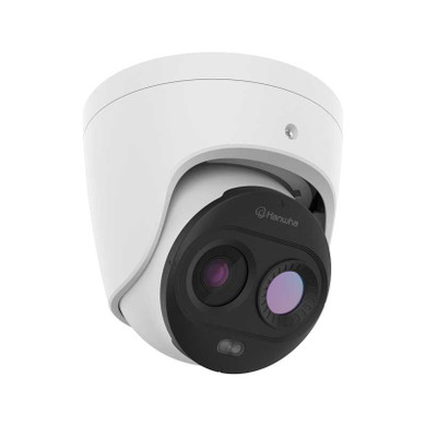 Hanwha Vision TNM-C7212TDR outdoor bi-spectrum turret camera facing right