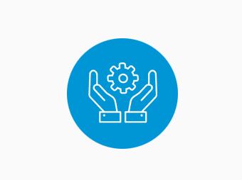 Blue circle with Support icon