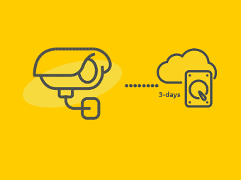 Camera icon and cloud recording icon