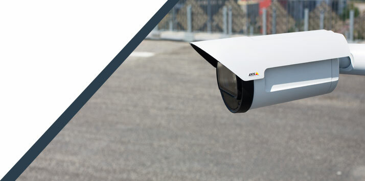 Axis IP camera covering an outdoor area such as a car park