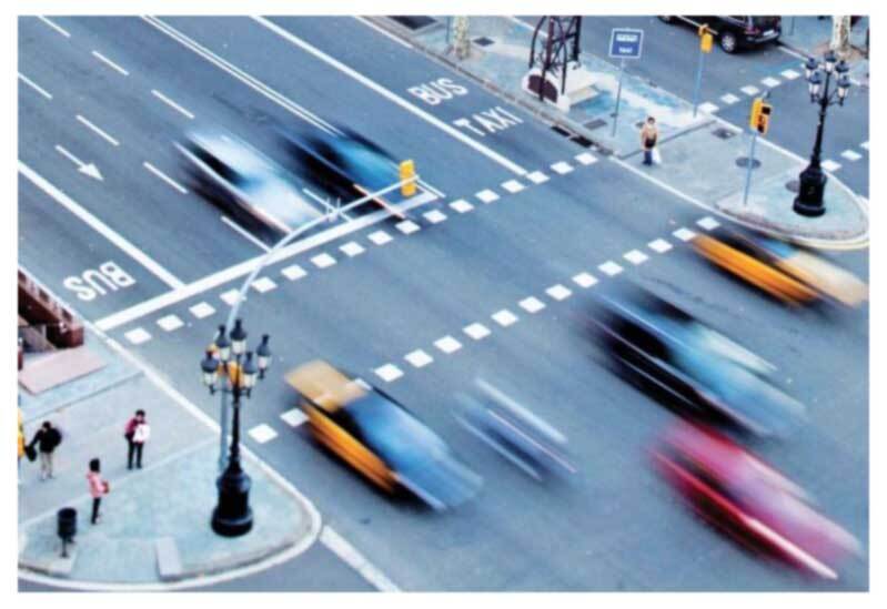 Traffic intersection camera camera's point of view