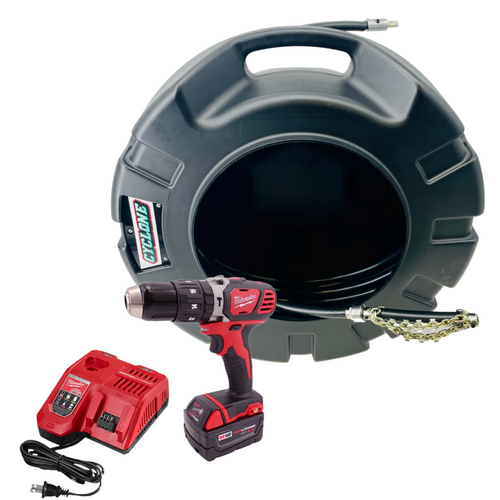 (NEW STYLE) CustomEyes (CE12KIT6EMN) Cyclone 1/2" x 50' with Milwaukee Drill Set