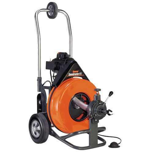 General Speedrooter P-SXL-C with 100EM5 (100 ft. x 3/4”) Cable, Power Cable Feed, Guide Tube, and SRCS Cutter Set