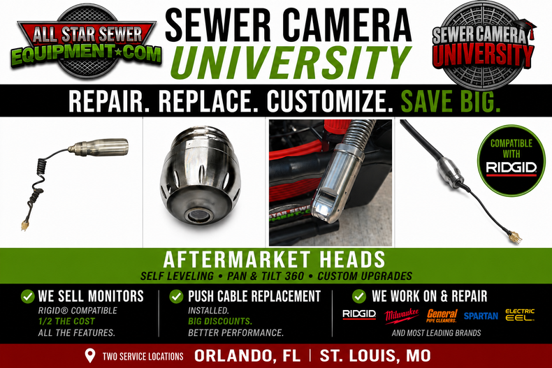 Sewer Camera Repair & Upgrades | Ridgid, Milwaukee, Spartan & More
