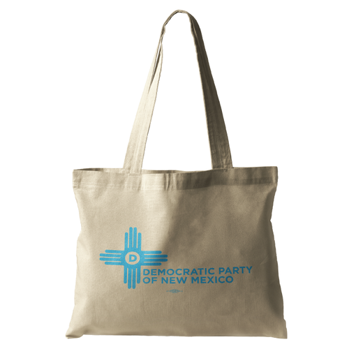 Logo In Light Blue (Natural Canvas Tote)