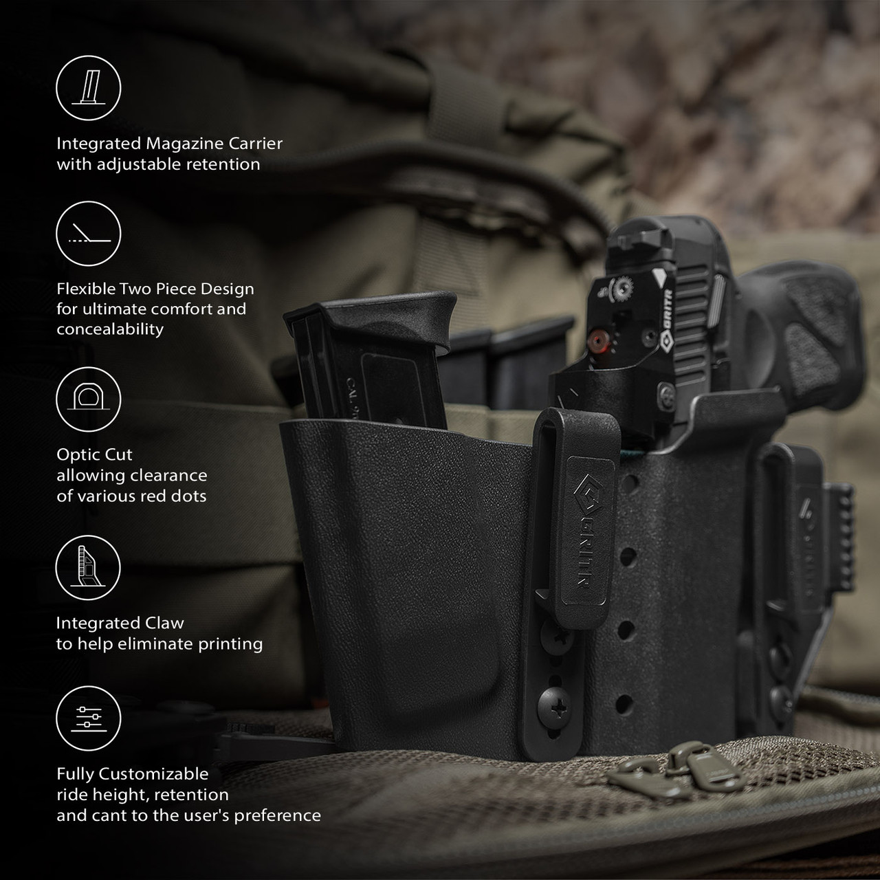 GRITR IWB Appendix Carry Holster Fits Taurus G3