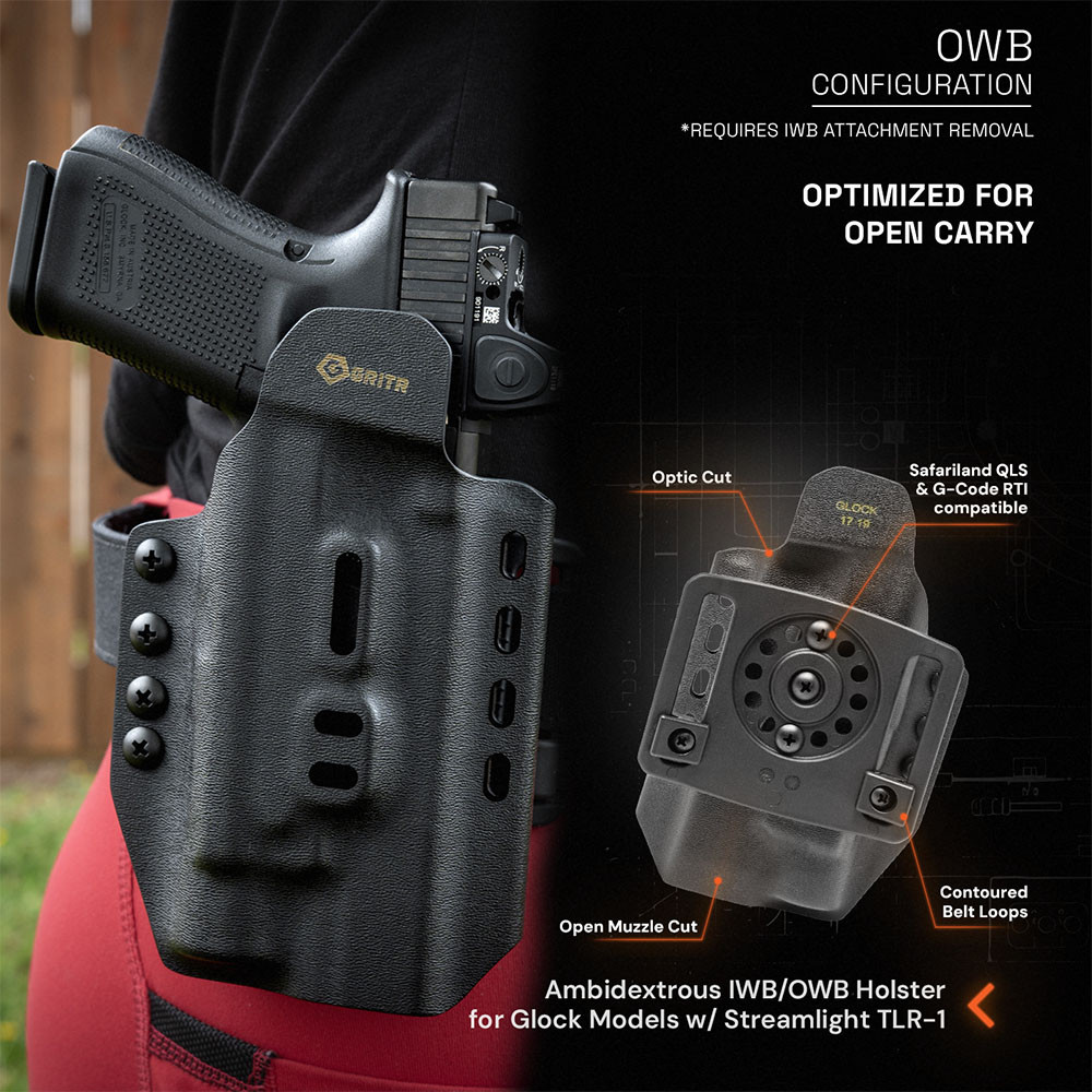 GRITR OMNI IWB OWB Ambi Holster for Glock with TLR-1