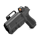 GRITR OWB Kydex Left-Hand Gun Holster Compatible with Glock 17 Gen 1-6, featured on a white background