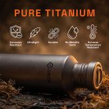 GRITR Titanium Ultralight Leakproof Reusable Sport Water Bottle 24 fl oz/700 ml