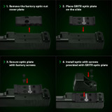 GRITR Aluminum Optic Plate f/ Mounting RMR Footprint Optics to Glock MOS Models