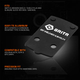 GRITR Optic Plate for Mounting Holosun 407K/507K to Slimline Glock, S&W Shield
