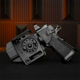 GRITR Kydex OMNI holster with optic cut and open bottom, compatible with red dots, barrels, and compensators