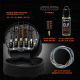 GRITR Deluxe Multi-Caliber Gun Cleaning Kit .17-12GA w/ Bronze Brushes, CLP