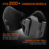 GRITR IWB Semi-Universal Hybrid Holster for Compact & Full-Size Handguns, Right Hand