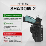 GRITR OMNI IWB/OWB Ambidextrous Kydex Holster Fits CZ Shadow 2 Models