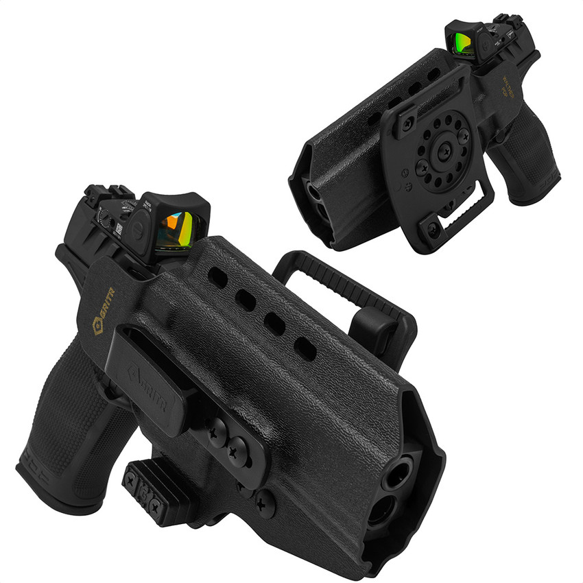 GRITR OMNI IWB/OWB Ambidextrous Holster for Walther PDP displayed on a white background GRITR OMNI IWB/OWB Ambidextrous Holster for Walther PDP displayed on a white background