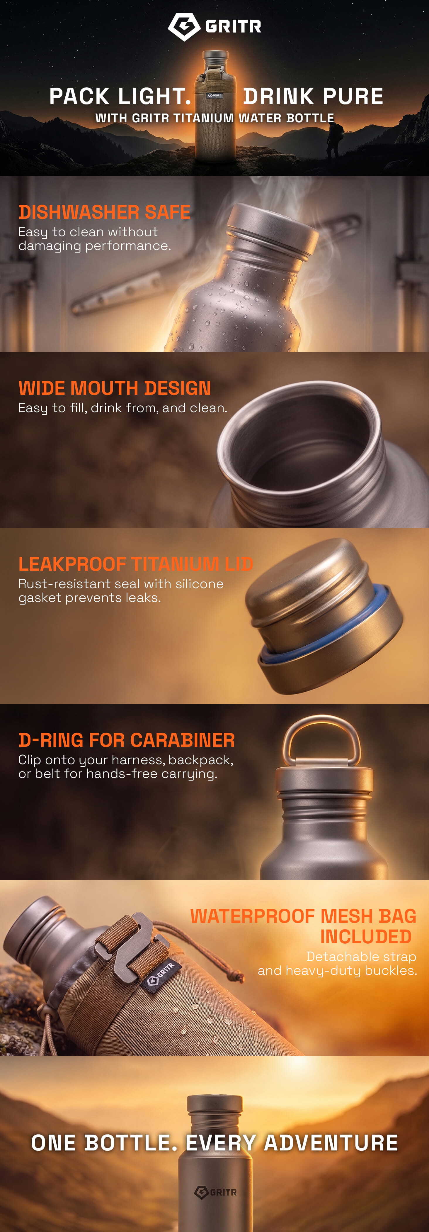 Titanium Water Bottle