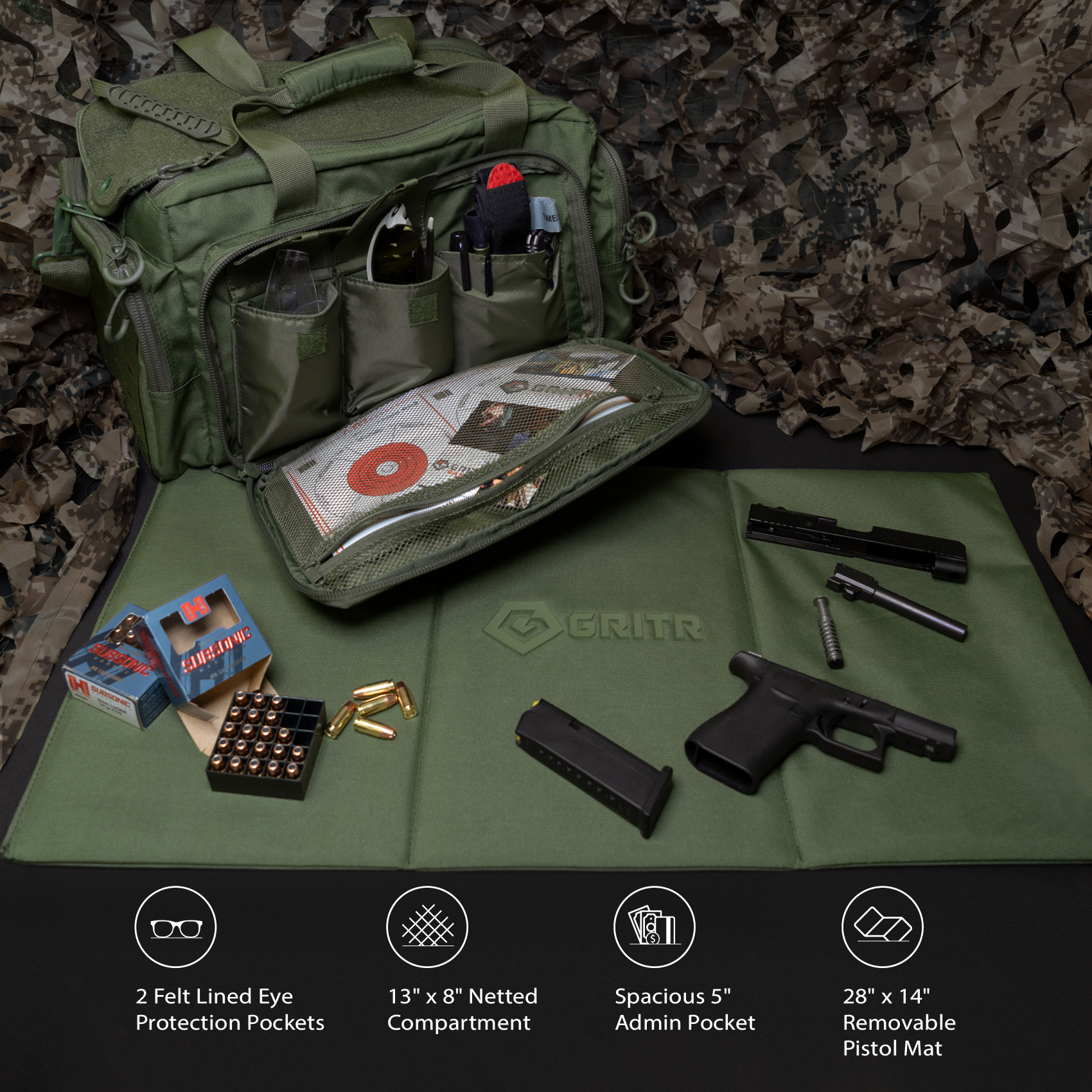 Osage River Tactical Range Bag for Handguns and Hunting, Gun Range