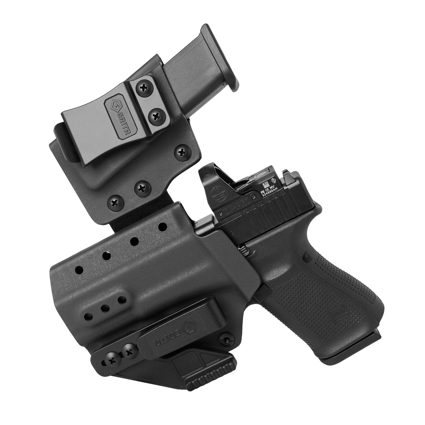 IWB Nylon Gun Holster – Ambidextrous, Belt Clip, Fits 9mm .380 .40 .45 – Choose Model