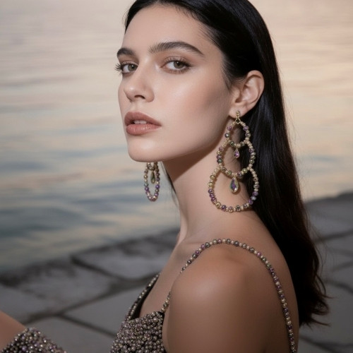Crystal Earrings – Hand-Designed | Choose Your Favorite Color