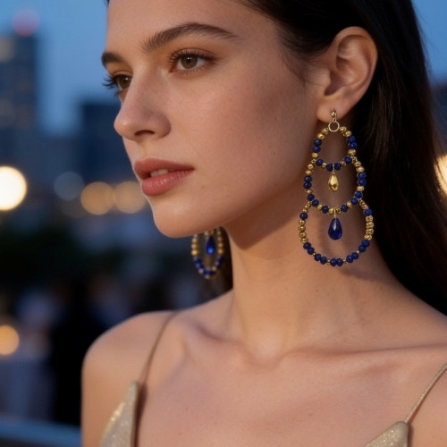 Crystal Earrings – Hand-Designed | Choose Your Favorite Color