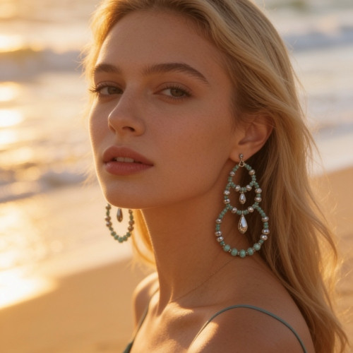 Crystal Earrings – Hand-Designed | Choose Your Favorite Color