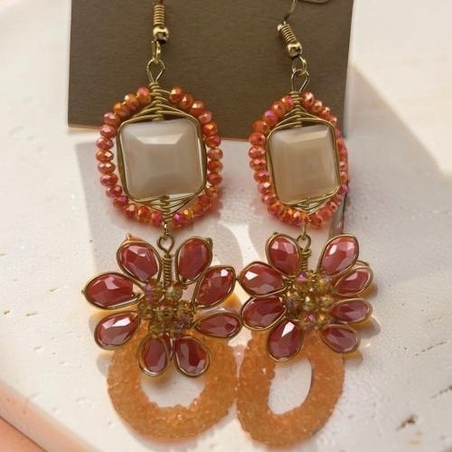Crystal Drop Earrings – Same Design, Assorted Colors, One Pair Each