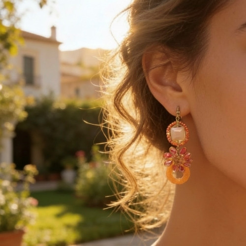 Crystal Drop Earrings – Same Design, Assorted Colors, One Pair Each