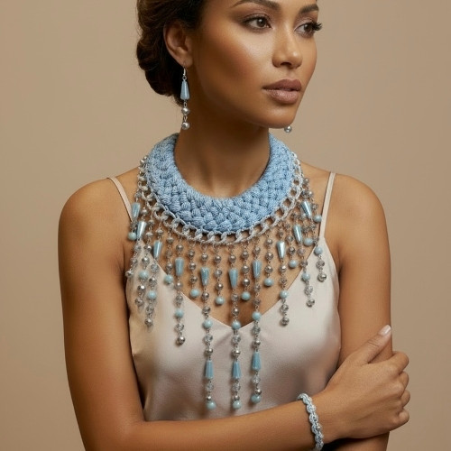 Stunning Crystal Necklace Set/Handcrafted