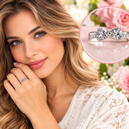 Silver-Plated Cubic Zirconia Ring – Sparkling Statement Style
