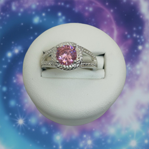 Rose Gemstone Silver Ring