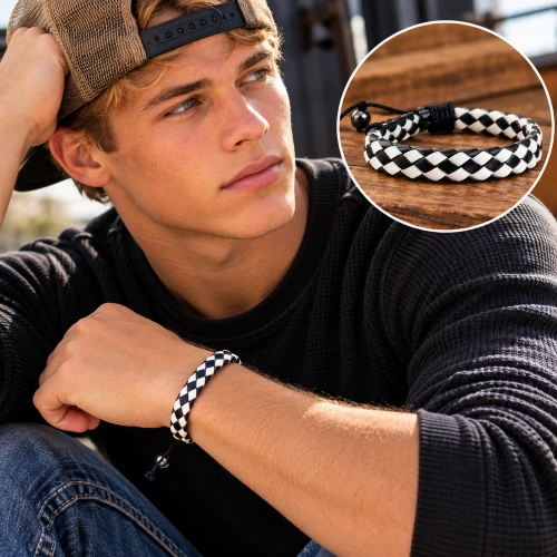 Men’s Genuine Leather Braided Bracelet