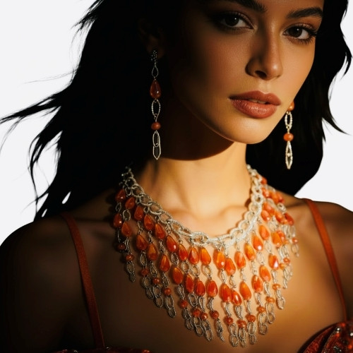 Crystal Necklace* Extra Light Weight Hand Designed