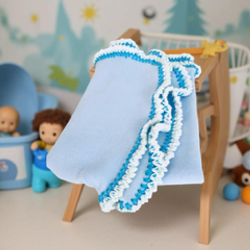 Sassy Girls Twin* Polar Fleece Baby Blanket/French Design & Hand Crocheted Border