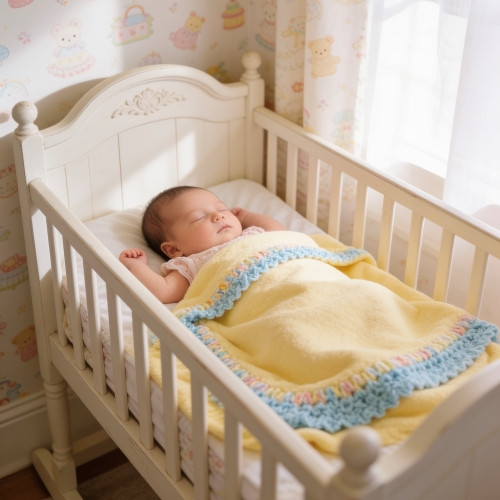 Rainbow Cotton Candy Polar Fleece Baby Blanket – French Design, Hand Crocheted
