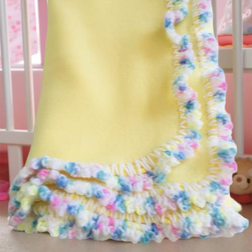 Rainbow Bubblegum* Polar Fleece Baby Blanket/French Design & Hand Crocheted Border Rainbow Bubblegum* Polar Fleece Baby Blanket/French Design & Hand Crocheted Border