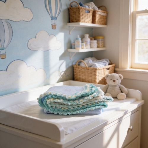 Liam’s Polar Fleece Baby Blanket – Country Look Hand-Crocheted Border
