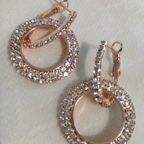 Crystal Circle Hoop Earrings – Assorted Colors